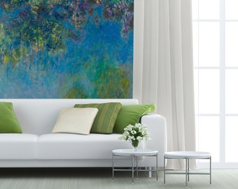Monet Wisteria Wallpaper Mural Abstract Floral Impressionist Art