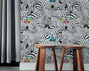 Sunglasses Zebra    | Sunglasses Zebra   Removable Wallpaper | Peel and Stick |  #37AC