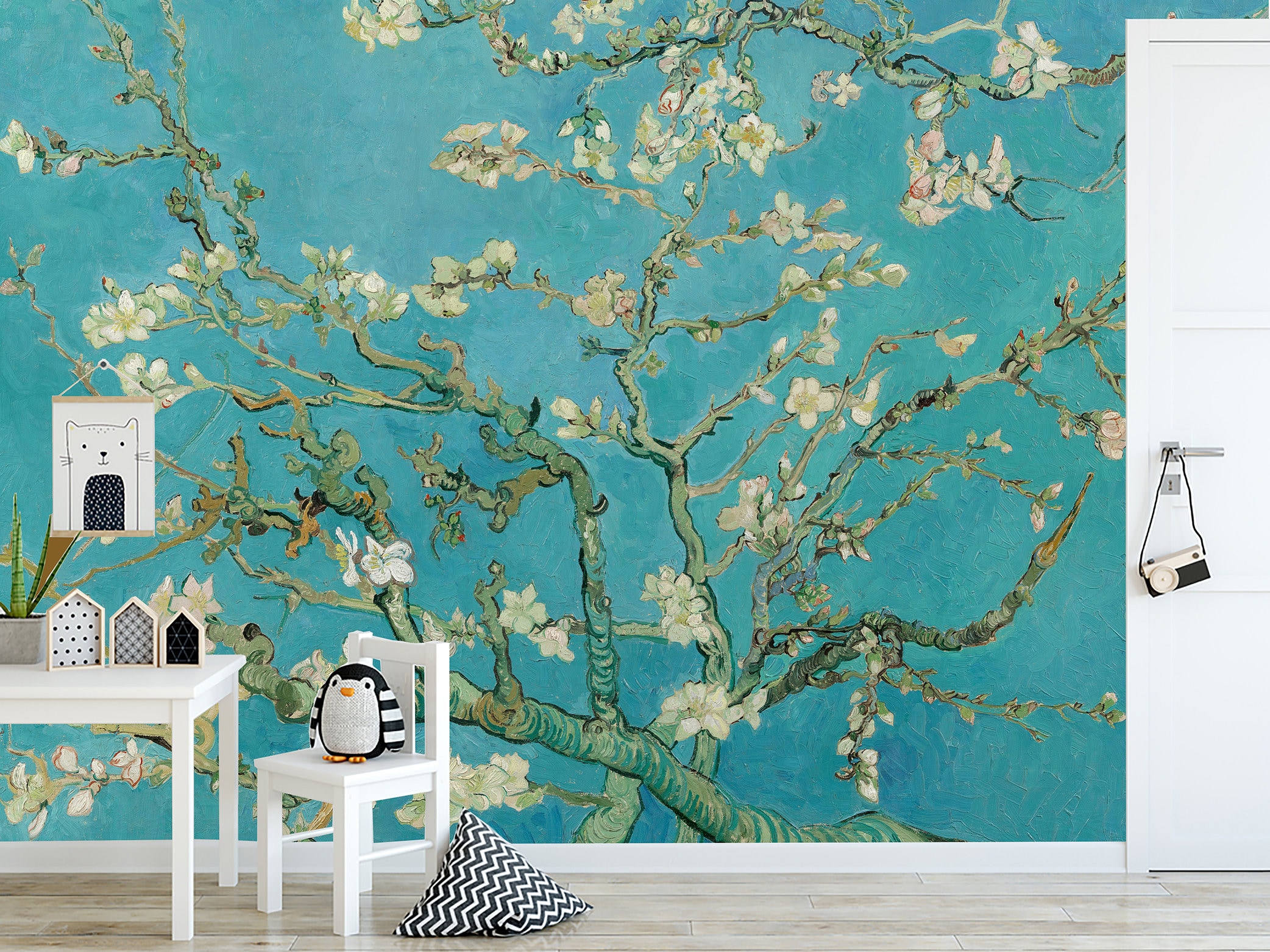 Almond Blossom By Van Gogh Wallpaper Oil Painting Flowers Etsy