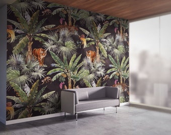 Kings of the Exotic Jungle | Removable Wallpaper | Scandinavian Wallpaper | Temporary Wallpaper | Peel and Stick Wallpaper