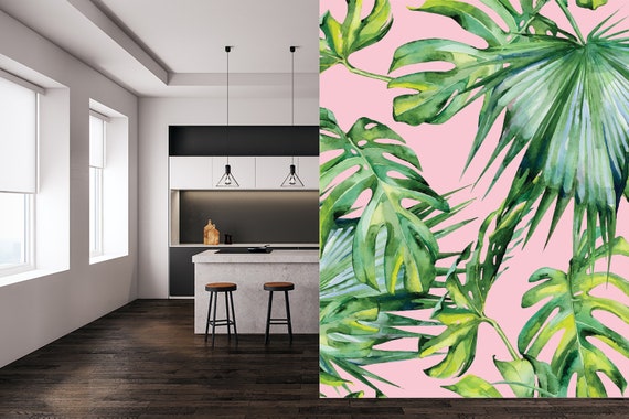 Fiula Tropical Palm Wallpaper Rainforest Leaves Wall Paper Jungle Wallpaper  Self Adhesive Wallpaper Peel and Stick Wallpaper Green Wallpaper Removable  Wallpaper Vinyl Jungle Wallpaper 17.7”×78.7” 