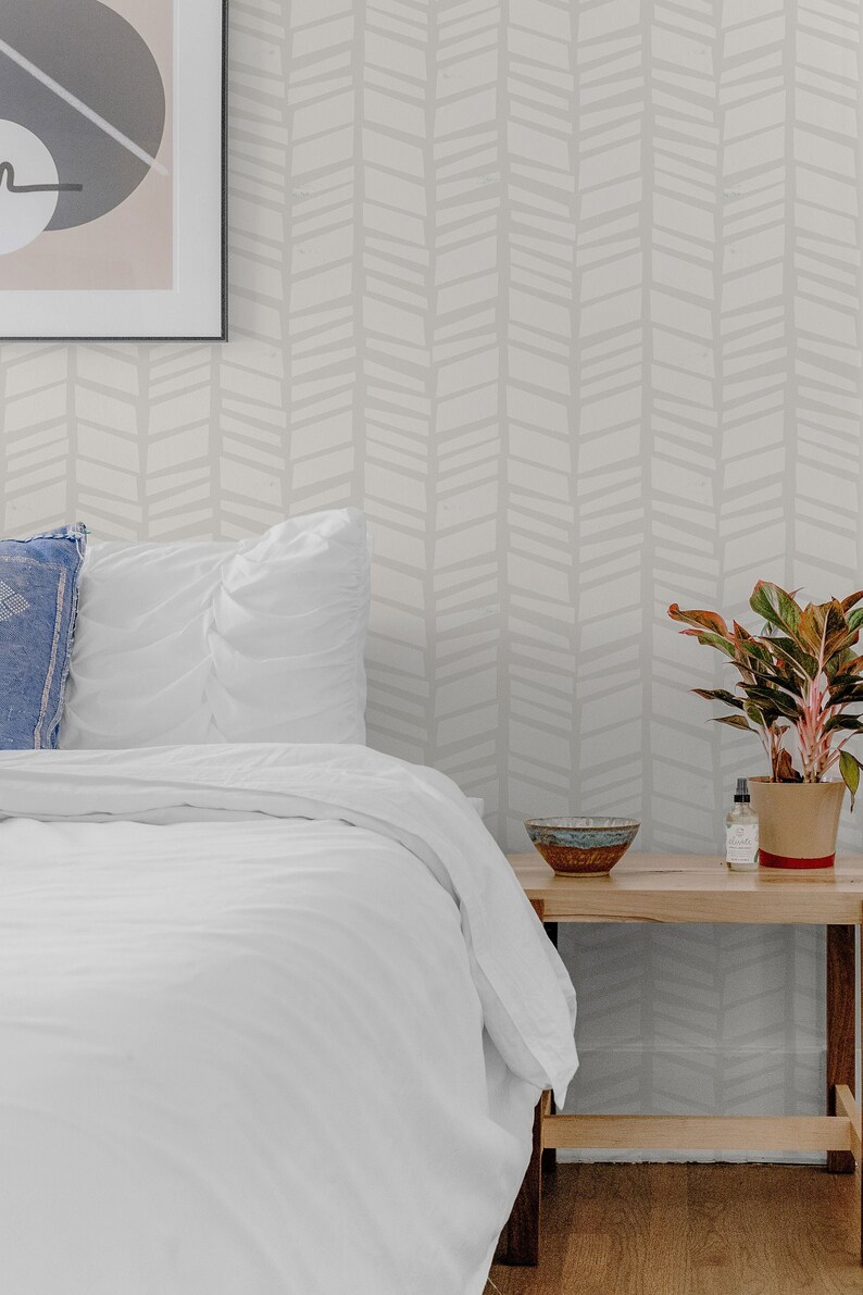 Herringbone Peel and Stick Wallpaper Removable Wallpaper Etsy