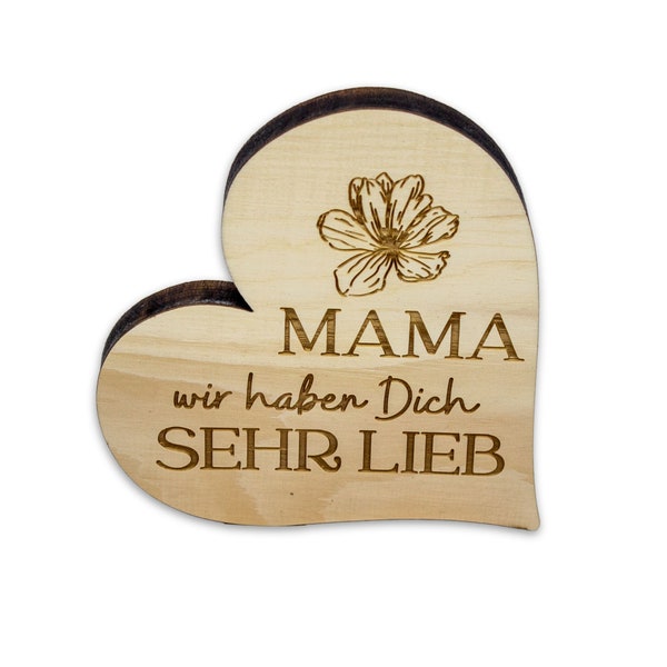 Handgefertigtes Zirbenholz-Herz für Muttertag & Oma - Edle Gravur