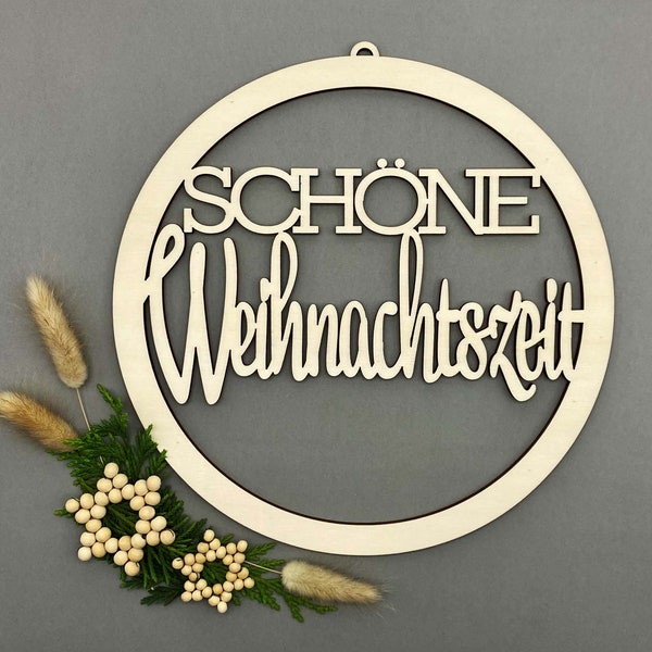 Holzschild "Schöne Weihnachtszeit"