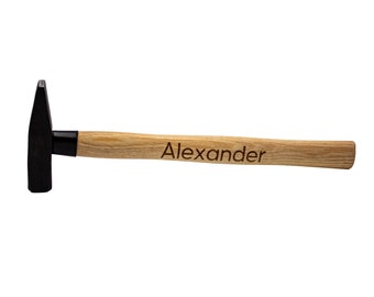 Hammer with name laser engraved, personalized