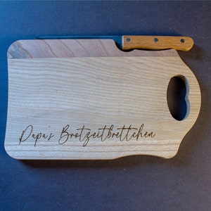 Personalized snack board including bacon knife made of FSC® ash with individual laser engraving - snack board | board | Father&#39;s Day | engraving