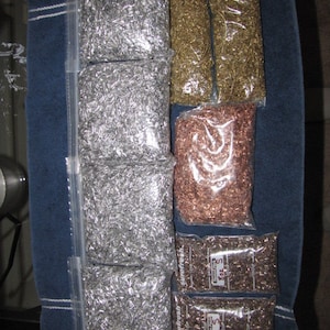 1 Pound each Orgone variety metal shavings combo - 1 # each Copper, Brass, Steel and  aluminum  - 4 pounds total material