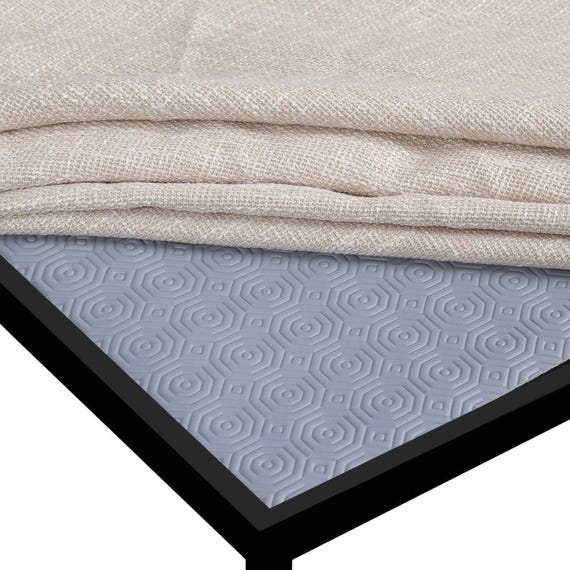 Luxury 2.4mm heat-resistant & waterproof table protector, non-slip, easy clean, custom cut. Available in Cream, Grey, Beige, Brown
