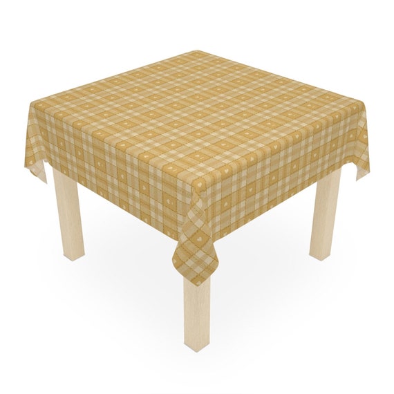 Table Cloth Wipeable Tablecloth PVC Plastic Wipe Clean Waterproof Square Table Cover Protector for Kitchen Picnic Outdoor Indoor (Ochre)