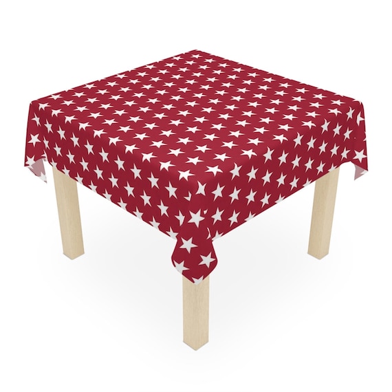 Table Cloth Wipeable Tablecloth PVC Plastic Wipe Clean Waterproof Square Table Cover Protector for Kitchen Picnic Outdoor Indoor (Red)