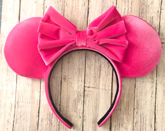 Hot Pink Velvet Ears