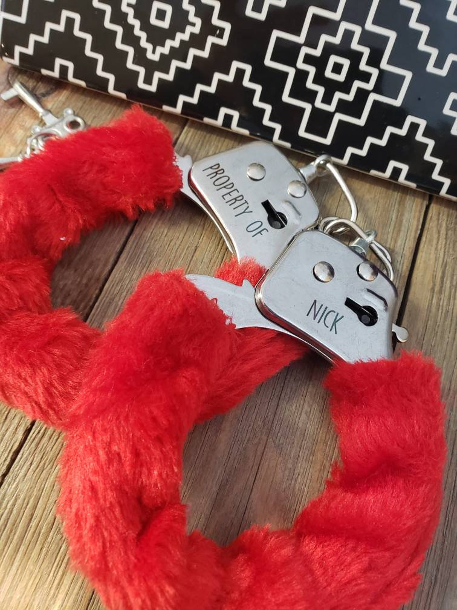 Red Furry Handcuffs Handcuff Personalized Kinky Sex Toys Etsy