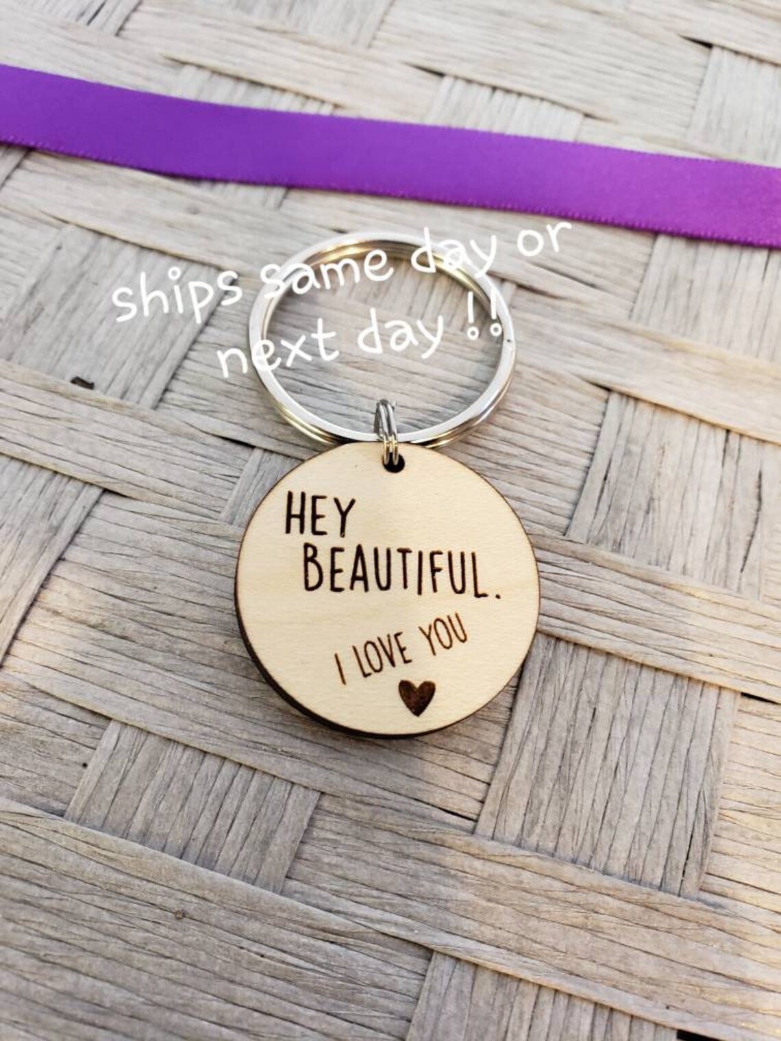 Hey beautiful I love you keychain cute gift girlfriend gift Etsy