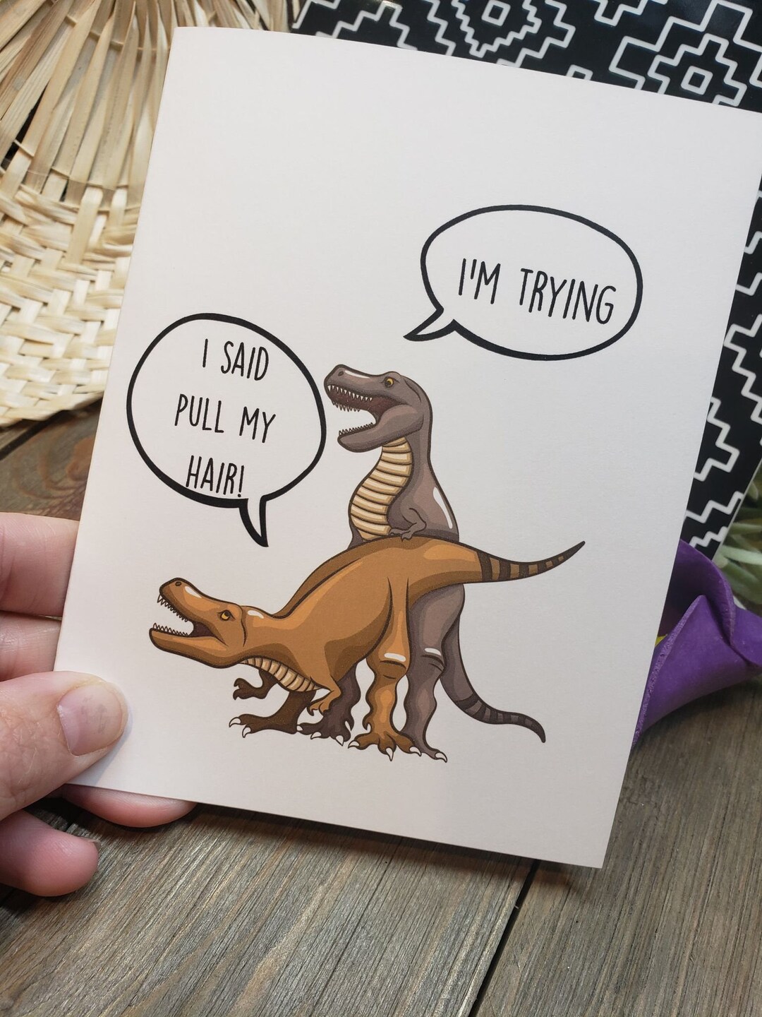 I Said Pull My Hair I'm Trying Card, Anniversary, Birthday, Sex, Doggy