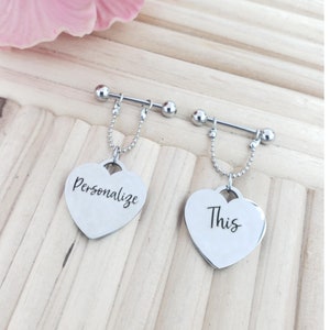 Mature, Pierced nipples jewelry, pierced nipple, nipple barbells, nipples rings, Valentine&#39;s day, Custom, Personalized, Personalize