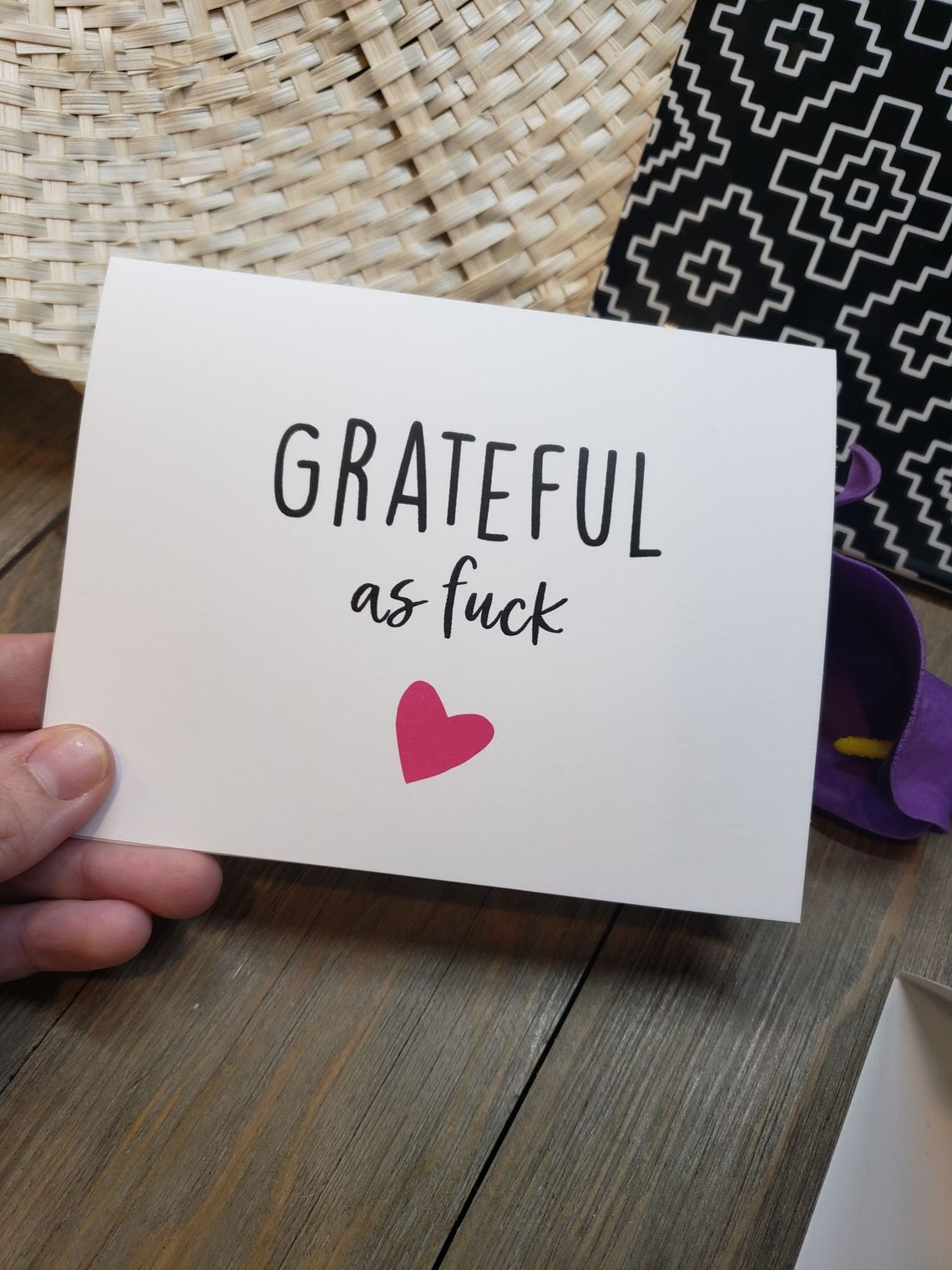 Grateful As Fuck Card Husband Wife Boyfriend Girlfriend Etsy