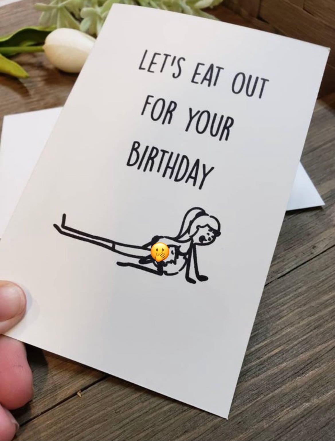 Lets Eat Out for Your Birthday Card Cunnilingus Pussy photo