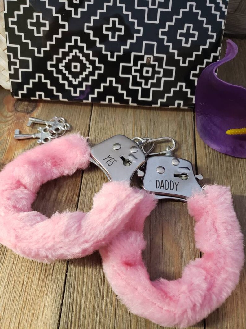 Pink Furry Handcuffs Handcuff Personalized Kinky Sex Toys Etsy