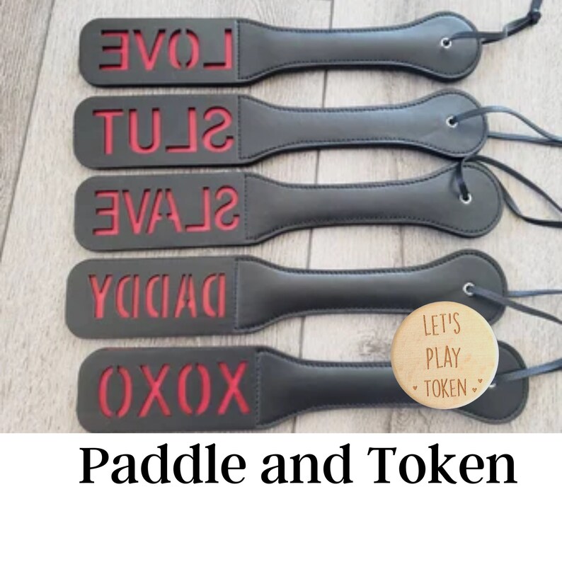 Spanking Paddle and Token, Daddy, Master, BDSM, SM, DDLG, Submissive, Dom, Sex Slave, Valentine's, Yes Sir, Spank, Mature, kink, bondage