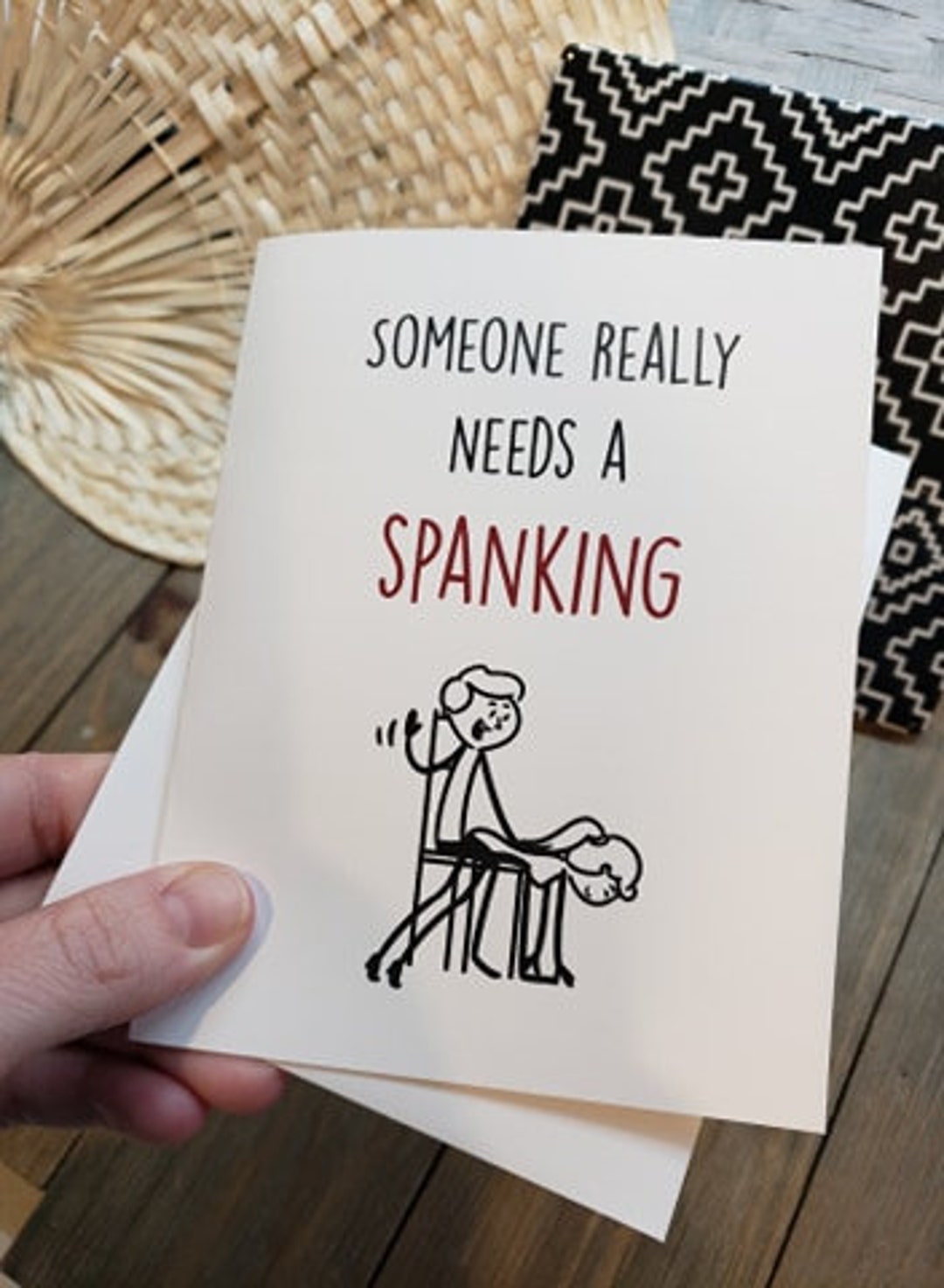 Someone Really Needs a Spanking Card Spank Me BDSM Rough