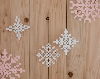 Printable Cutout Pixel Snowflakes