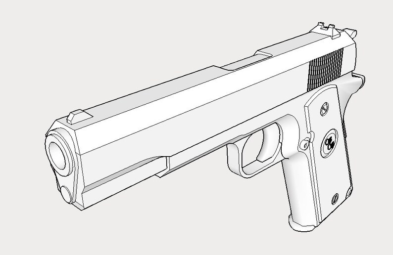 FBI Navy SWAT M1911 Pistol with Removable Silencer Replica Assassin Hitman Action Movie Prop Toy Gun Firearm Cosplay Special Forces