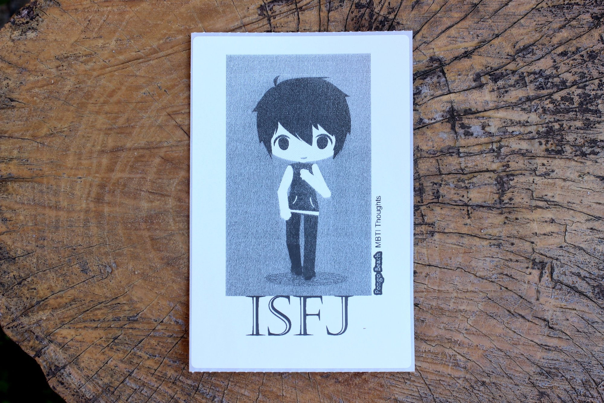 ISFJ Boy/girl B/W 4x6 Thermal Sticker Kawaii 