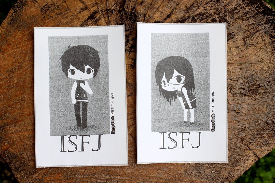 ISFJ Boy/girl B/W 4x6 Thermal Sticker Kawaii 