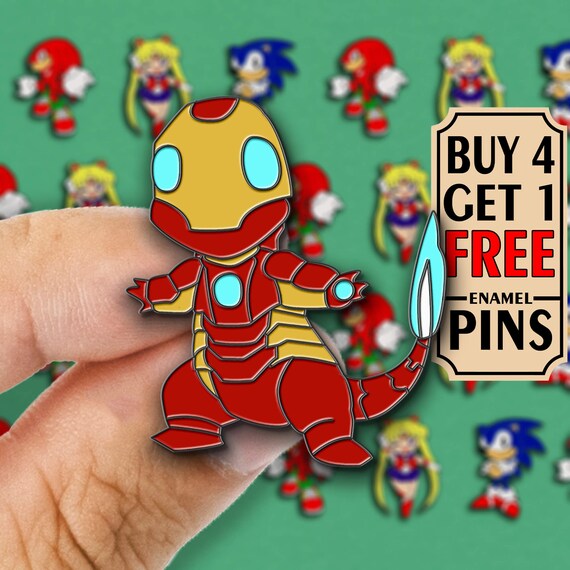 Ironman Charmander Enamel Pin Avengers Superhero Enamel Pins Pin Badge Pin Pins Lapel Pin Button Pins Custom Pins