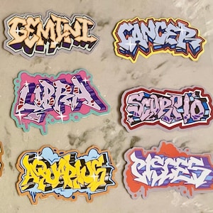 Adesivos de vinil do zodíaco graffiti
