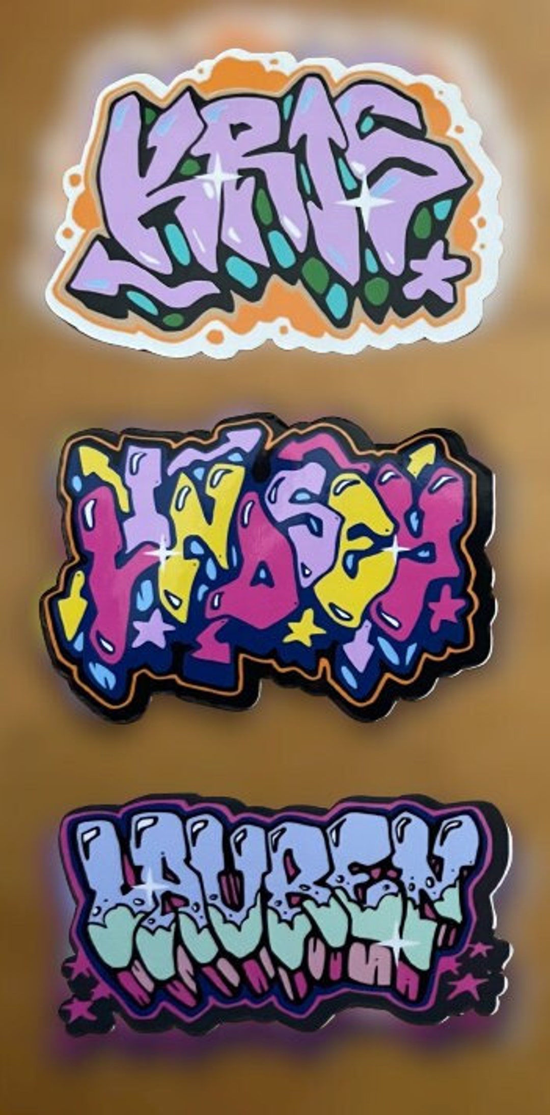 Personalized Graffiti Name Vinyl Stickers Etsy