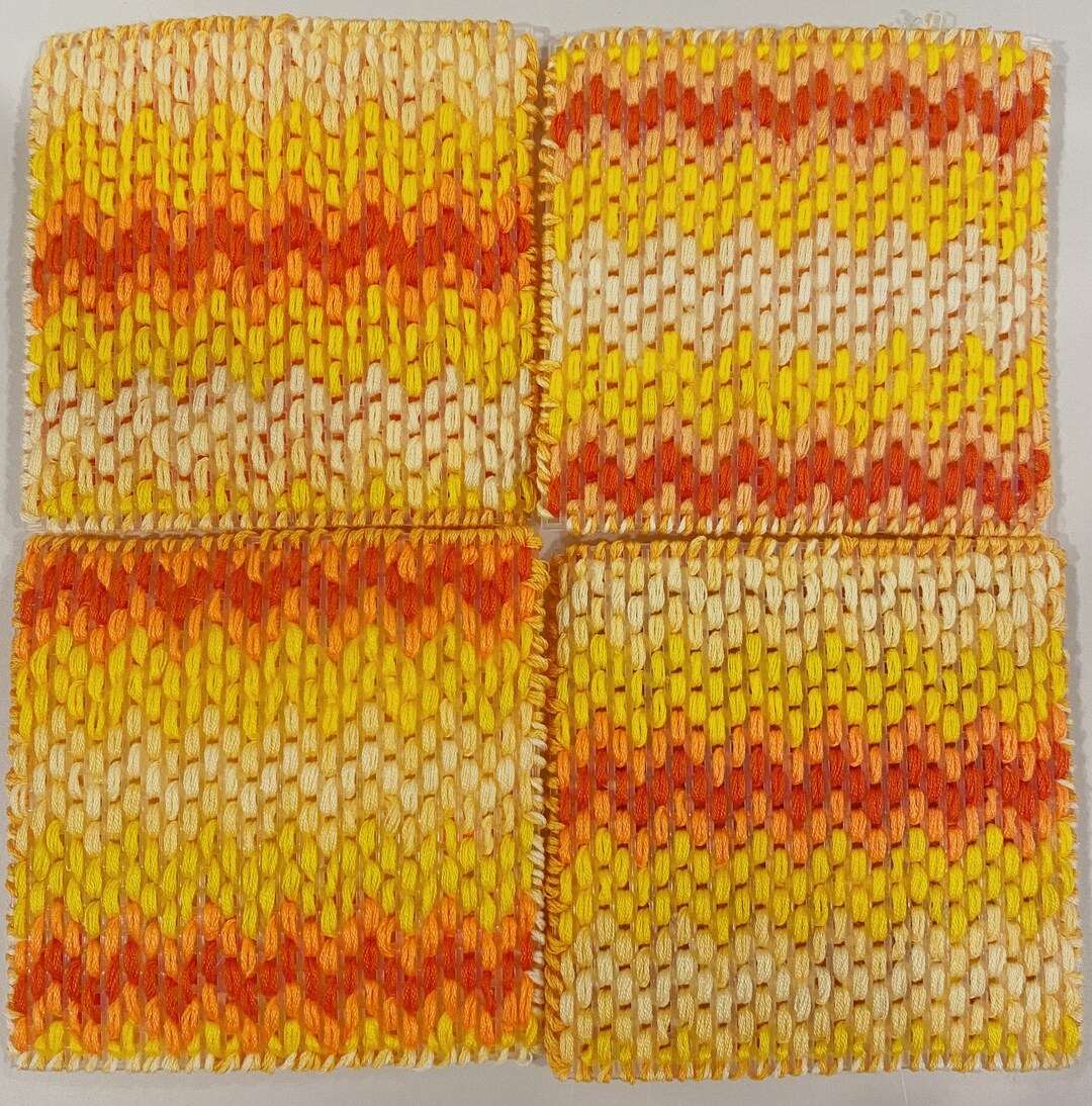 Yellow Needlepoint Coasters Etsy