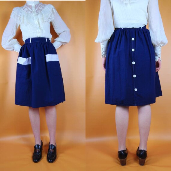 Vintage navy blue Prairie skirt