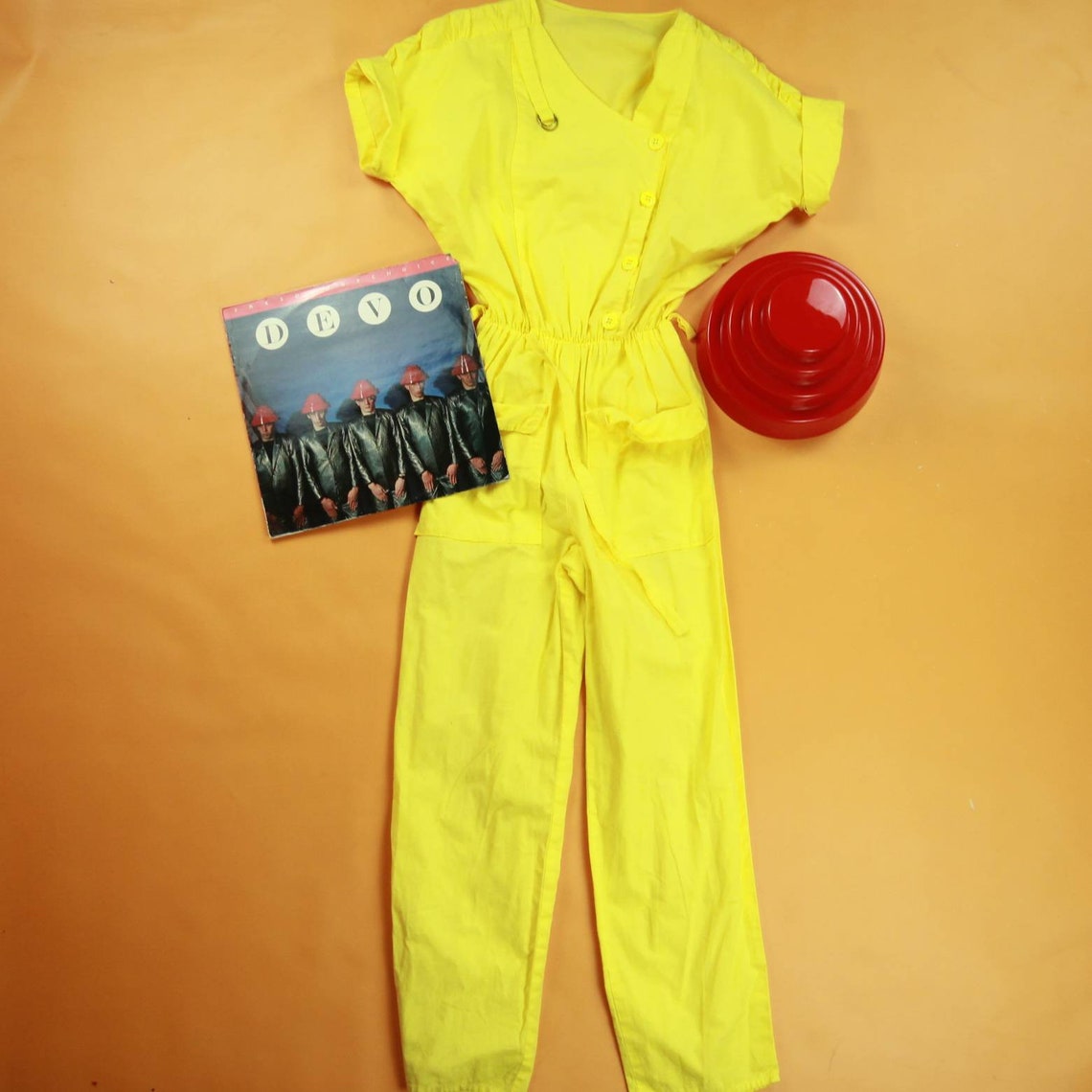 WHIP IT Devo dreams in this 80 yellow jumpsuit Size 10 Etsy