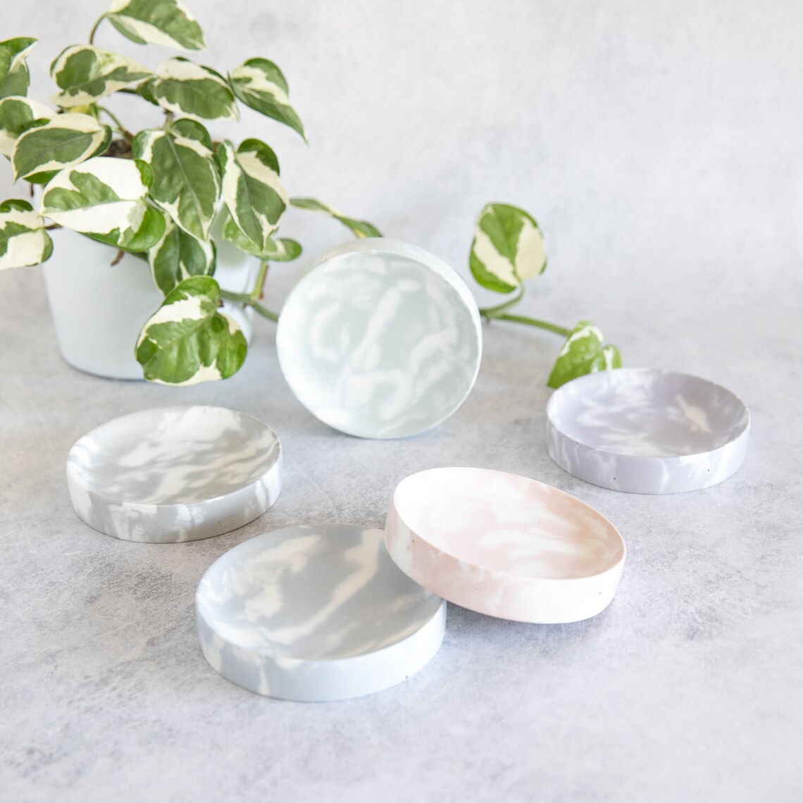 Small Round Concrete Tray Jewellery Tray Ring Dish Etsy