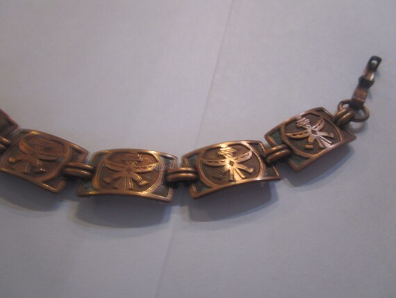 Vtg Solid Copper Native American Thunderbird Moti… - image 3