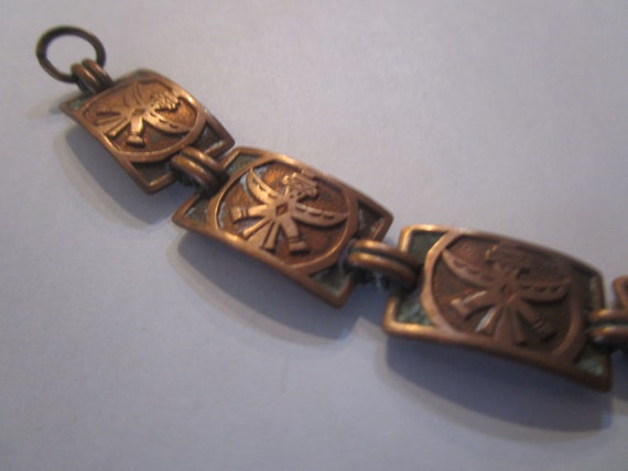 Vtg Solid Copper Native American Thunderbird Moti… - image 2