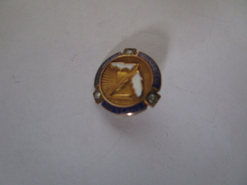 Antique 10 K Enameled Peninsular Insurance Co 30 Year Pin Florida