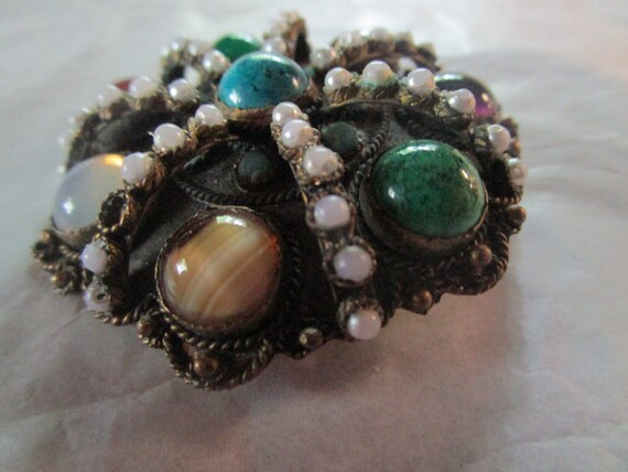 Beautiful Made in Israel Fancy Large Brooch with … - image 3