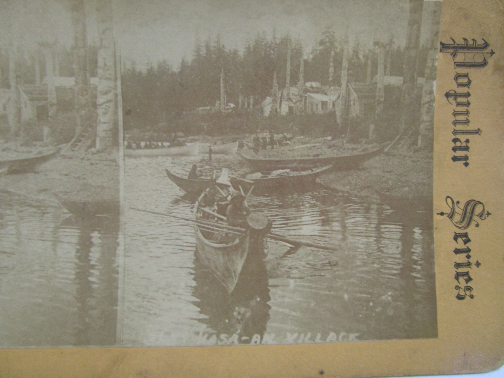19th C Antique Stereoview Kasaan Village Alaska Native American Totem ...