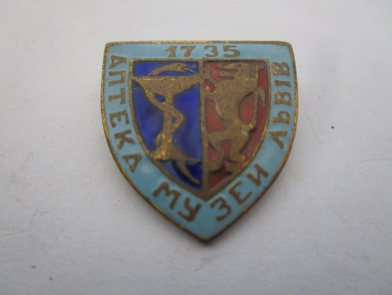 Antique Enameled Military ? Russian Pinback Gobbl… - image 1