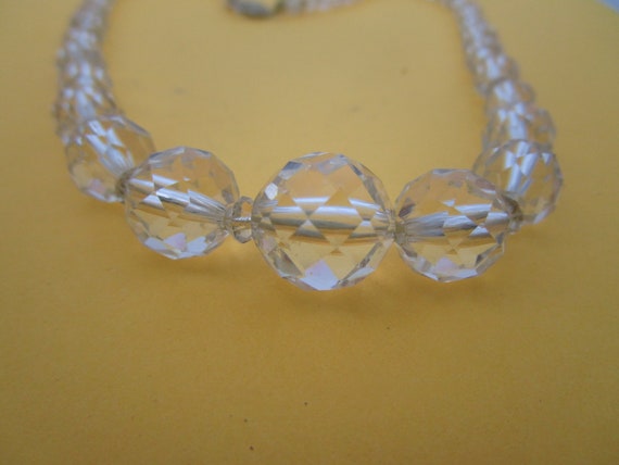 Antique Graduated Cut Crystal Beaded Necklace wit… - image 2