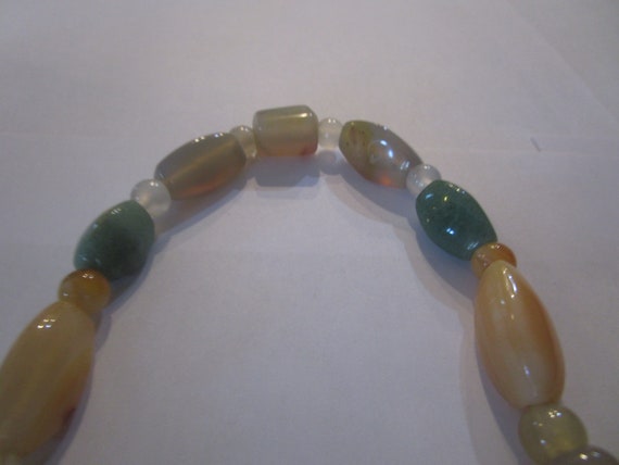 Vtg Colorful Polished Stone Beaded Necklace - image 3