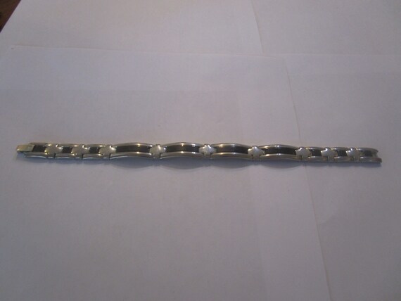 Retro Modern Stainless Steel Link Bracelet with Enameling