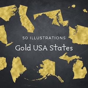 USA Mapa Oro Textura Clipart