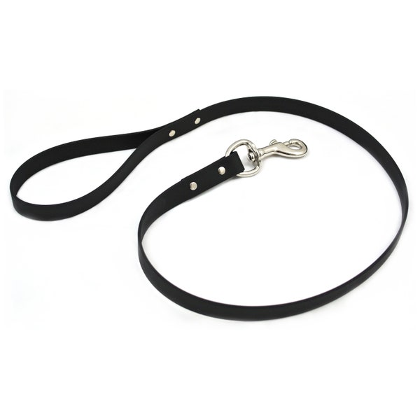 Black Long Vegan Leather Leash / Lead