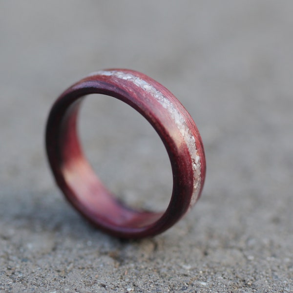 Purpleheart wood ring-wood ring men-wood ring women-wooden couples ring-wood wedding band-wood wedding ring-anniversary ring-promise ring