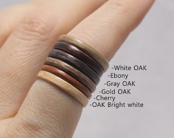 Anillo de madera doble: anillo de madera para hombre, anillo de madera para mujer, anillo de madera para parejas, anillo de aniversario, anillo de promesa para ella, anillo de boda de madera.