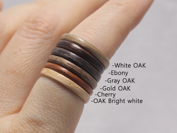 Double wood ring - wood ring men-wood ring women-wooden couples ring-anniversary ring-promise rings for her-wood wedding band ring