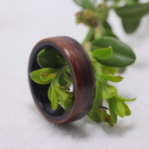 Wood ring men-Santos Rose wood ring-wood wedding ring-wood wedding ring-wooden ring-wood couples ring-anniversary ring-promise ring for men